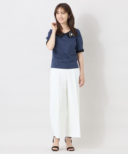 TO BE CHIC(トゥー ビー シック)の「フルダルストレッチ ワイドパンツ(その他パンツ・レディース・オフホワイト/ブラック/ベージュ・38/40)」の4枚目の写真