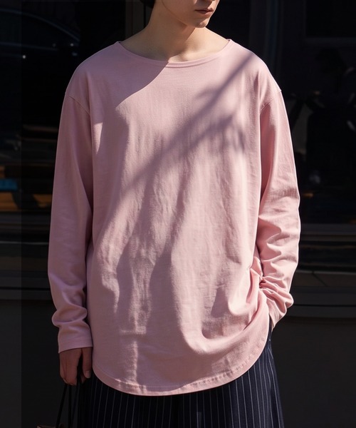 antiqua(アンティカ)の「綿100 汗染み防止 クルーネック ロンT(Tシャツ/カットソー・レディース・ダークグレー/ピンク系その他/ライム/ブルー/ブラウン系その他/杢グレー/ネイビー/ホワイト/グレイッシュベージュ/ピンク系その他2/ブラック/カーキ・M/L/XL)」の21枚目の写真