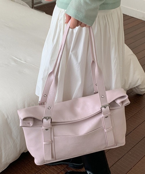Miniministore(ミニミニストア)の「韓国風トートバッグミニマルボストンバッグ(トートバッグ・レディース・オフホワイト/ピンク/ライトブルー/ブラック/ブラウン・FREE)」の1枚目の写真