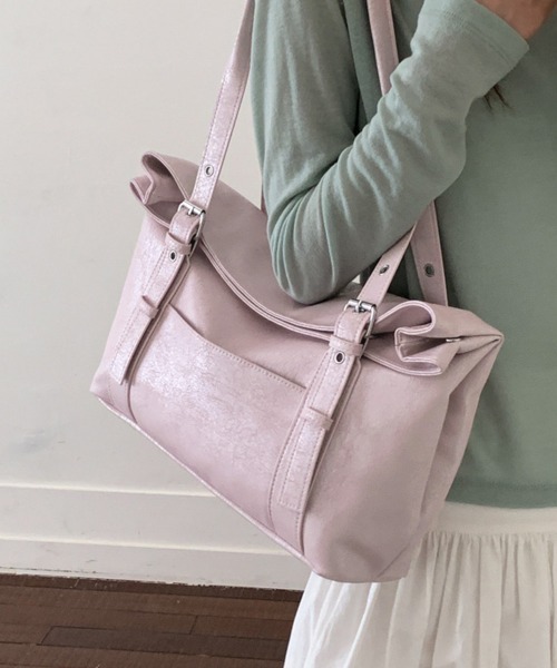 Miniministore(ミニミニストア)の「韓国風トートバッグミニマルボストンバッグ(トートバッグ・レディース・オフホワイト/ピンク/ライトブルー/ブラック/ブラウン・FREE)」の18枚目の写真