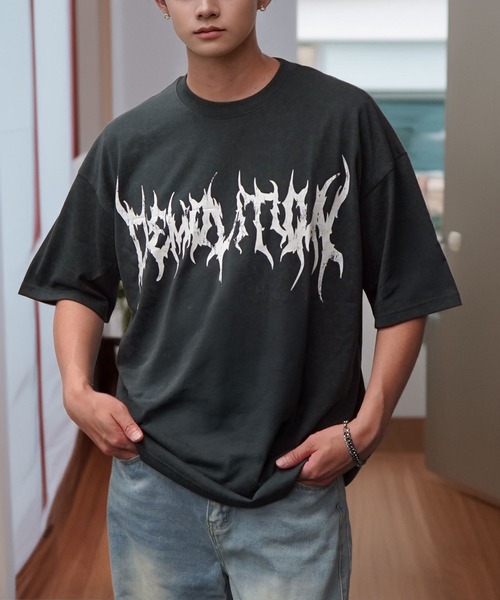 セール】ネオトライバル グラフィック ワイド TEE（Tシャツ/カットソー