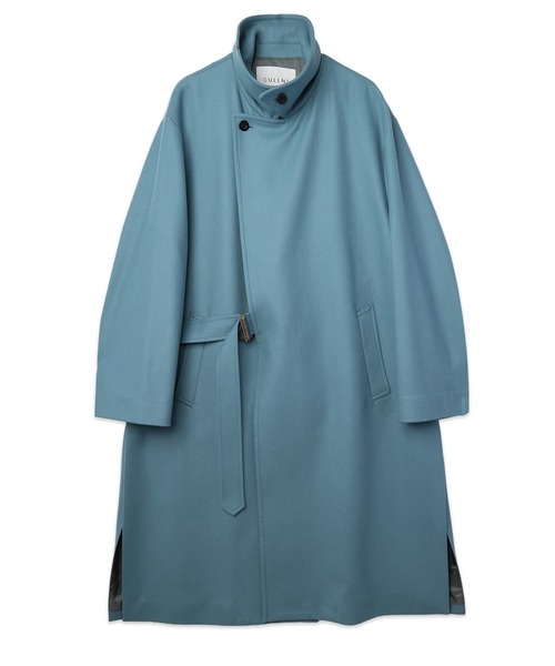 CULLNI(クルニ)の「Signature Melton Minimal Tie Locken Long Coat(チェスターコート・メンズ・ネイビー/アッシュブラウン/ブルーグリーン/ブラック・2/1/0)」の5枚目の写真