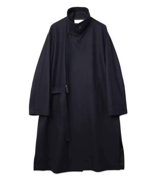 CULLNI(クルニ)の「Signature Melton Minimal Tie Locken Long Coat(チェスターコート・メンズ・ネイビー/アッシュブラウン/ブルーグリーン/ブラック・2/1/0)」の12枚目の写真