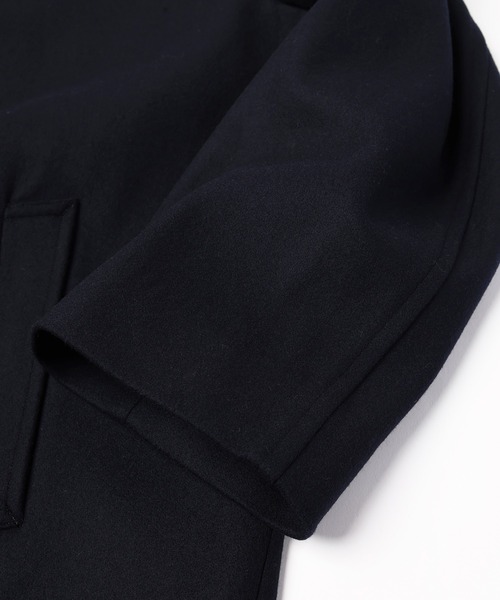 CULLNI(クルニ)の「Signature Melton Minimal Tie Locken Long Coat(チェスターコート・メンズ・ネイビー/アッシュブラウン/ブルーグリーン/ブラック・2/1/0)」の15枚目の写真