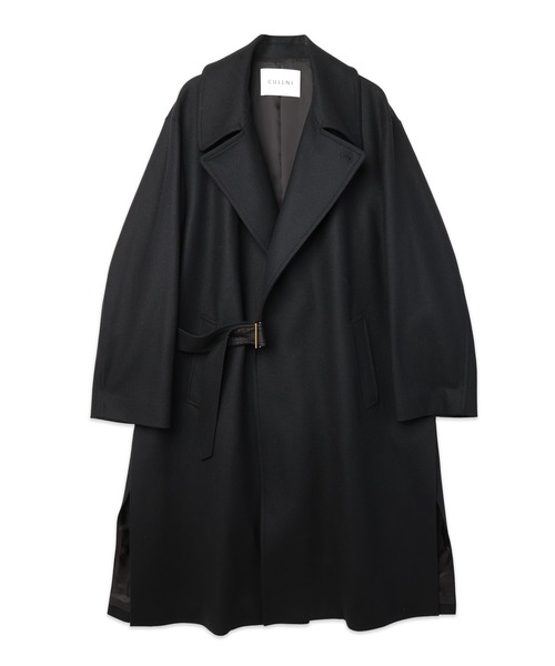 CULLNI(クルニ)の「Signature Melton Minimal Tie Locken Long Coat(チェスターコート・メンズ・ネイビー/アッシュブラウン/ブルーグリーン/ブラック・2/1/0)」の17枚目の写真