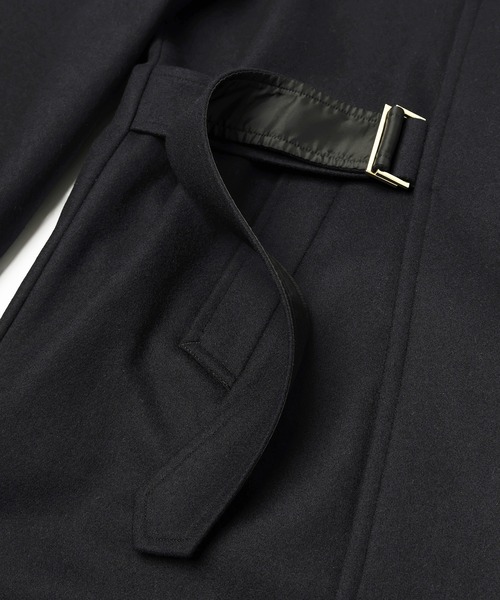 CULLNI(クルニ)の「Signature Melton Minimal Tie Locken Long Coat(チェスターコート・メンズ・ネイビー/アッシュブラウン/ブルーグリーン/ブラック・2/1/0)」の22枚目の写真