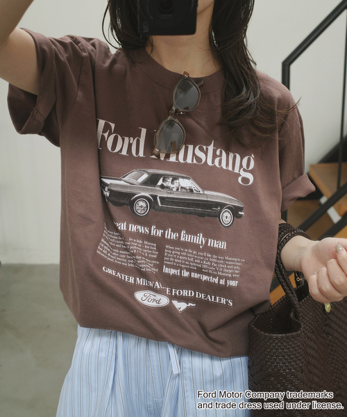 SLOBE IENA(スローブイエナ)の「GOOD ROCK SPEED SLOBE別注 Mustang TEE(Tシャツ/カットソー・レディース・ホワイト/ブラウン・FREE)」の18枚目の写真
