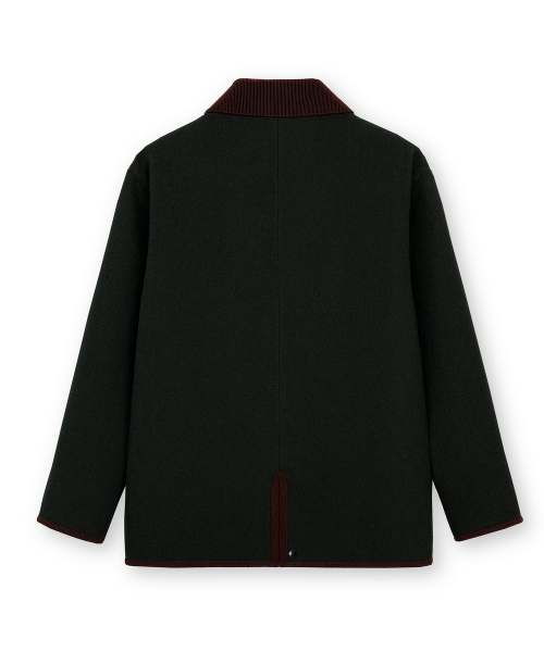 EDINBURGH CLUB（エディンバラクラブ）の「WOOL BLENDED HERRINGBONE HUNTING JACKET [D/GREEN]（ミリタリージャケット・メンズ・ダークグリーン・SMALL/MEDIUM/LARGE/X-LARGE）」の2枚目の写真