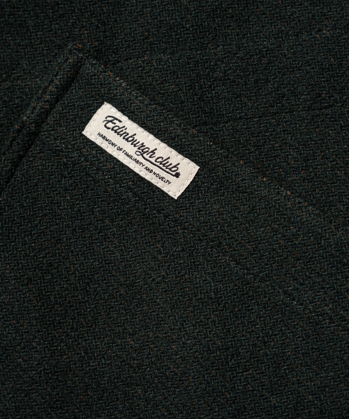 EDINBURGH CLUB（エディンバラクラブ）の「WOOL BLENDED HERRINGBONE HUNTING JACKET [D/GREEN]（ミリタリージャケット・メンズ・ダークグリーン・SMALL/MEDIUM/LARGE/X-LARGE）」の5枚目の写真