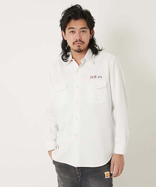 HOLLYWOOD RANCH MARKET（ハリウッドランチマーケット）の「ハンドエンブロイダリー シャムースワークシャツ（シャツ/ブラウス・メンズ・ナチュラル/チャコールグレー・S/XL/M/L）」の5枚目の写真
