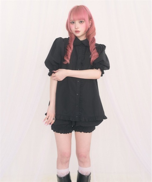 FickleBebe(フィクルベベ)の「ベビーパフSETUP(ワンピース・レディース・ブラック/ピンク/ホワイト・FREE)」の9枚目の写真