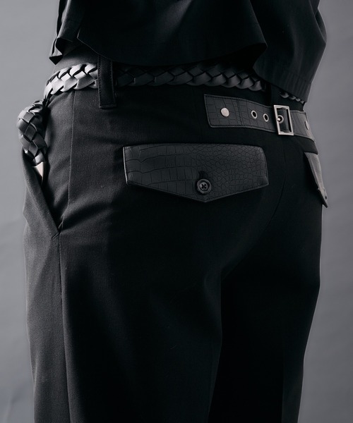 ANDER HUNK(アンダーハンク)の「Crocodile Switch Wide Straight Slacks/クロコダイルスイッチワイドストレートスラックス(スラックス・メンズ・ブラック・LARGE/MEDIUM/SMALL)」の3枚目の写真
