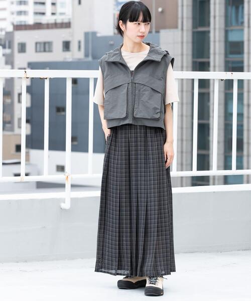EKAL(エカル)の「『速乾』パナマライク プリーツスカート(スカート・レディース・グレー系その他/ブラック/ベージュ系その他・ONE)」の8枚目の写真