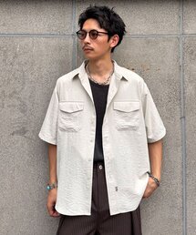 ハーフスリーブレーヨンタッチシャツ