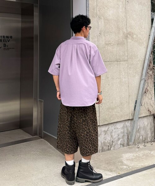 CIAOPANIC(チャオパニック)の「ハーフスリーブレーヨンタッチシャツ(シャツ/ブラウス・メンズ・パープル/ホワイト・LARGE/MEDIUM)」の8枚目の写真
