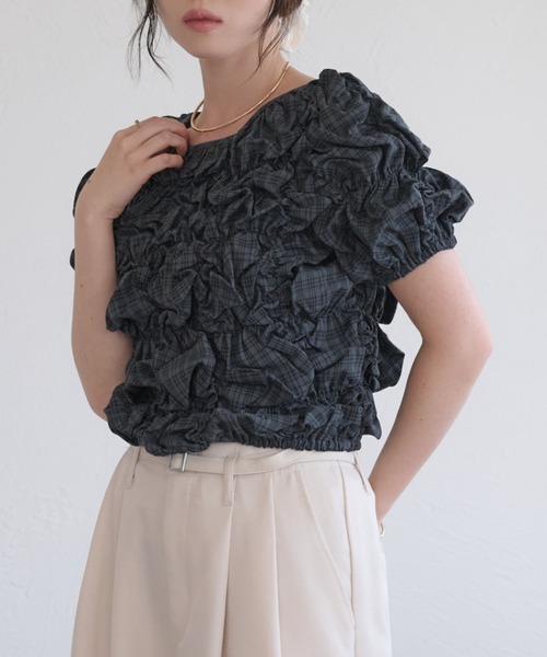 raffime(ラフィミー)の「【Raffime】くしゅくしゅシャーリングトップス(シャツ/ブラウス・レディース・ネイビー/ブラウン/ボルドー・フリー)」の20枚目の写真