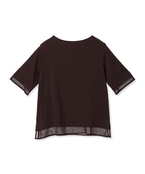 A/C DESIGN BY ALPHA CUBIC(エーシーデザインバイアルファキュービック)の「シフォンドッキングTシャツ【接触冷感・UVカット】(Tシャツ/カットソー・レディース・ネイビー/ブラウン・M/L/LL)」の14枚目の写真