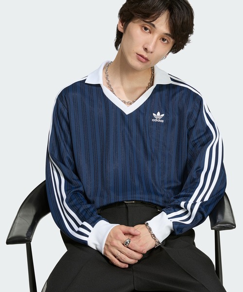adidas（アディダス）の「アディカラー ピケ サッカー長袖Tシャツ / ロンT / アディダスオリジナルス adidas Originals（Tシャツ/カットソー・メンズ・ブルー系その他・XX-LARGE/XX-SMALL/3XL/LARGE/MEDIUM/SMALL/X-LARGE/X-SMALL）」の7枚目の写真