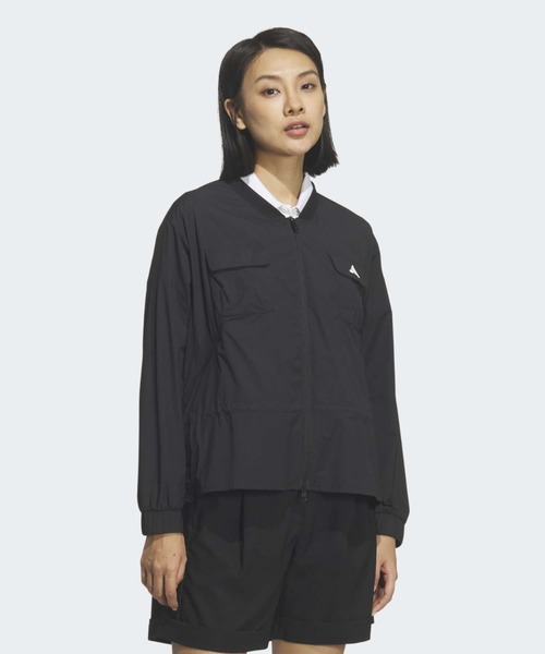 adidas(アディダス)の「防風性フルジップ軽量ウインドジャケット【adidas Golf/アディダスゴルフ】(ブルゾン・レディース・ブラック・LARGE/MEDIUM/SMALL/X-LARGE/X-SMALL)」の1枚目の写真