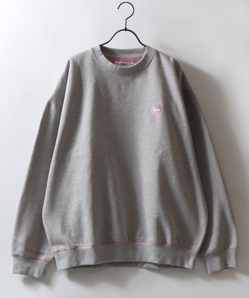 SITRY(シトリー)の「SITRY Heart Embroidery Color Scheme Sweat Shirt/別注 オーバーサイズ ハートロゴ ワンポイントラメ刺繍 裏起毛 配色 トレーナー スウェット レディース メンズ(スウェット・レディース・ネイビー/グレー/ブラウン/ブラック/グレー系その他2/ブラック系その他/グレー系その他/チャコール/ブルー系その他/ブラウン系その他・M/L/XL)」の17枚目の写真