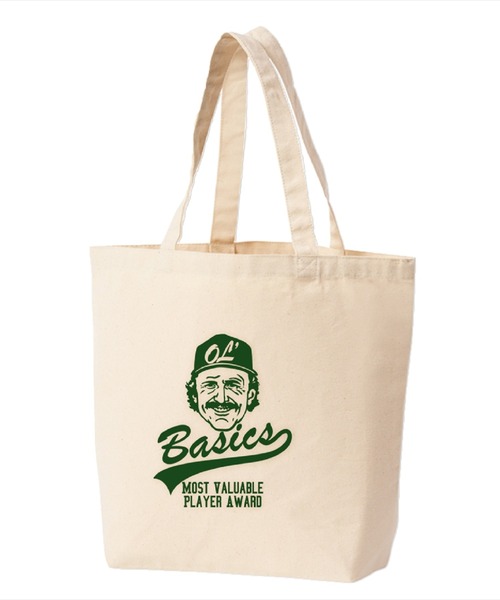Ol' Basics(オールベーシックス)の「Ol' Basics(オール・ベーシックス) トートバッグ キャンバス イラスト ロゴ プリント 鞄 BAG アメカジ メンズ レディース ユニセックス SMサイズ(トートバッグ・レディース・ベージュ系1/ベージュ系2・FREE)」の2枚目の写真