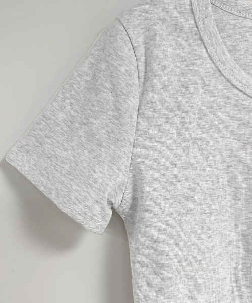 ReRe(リリ)の「ヘンリーネック半袖リブTシャツ レディース(Tシャツ/カットソー・レディース・ブラック/ホワイト/グレー・X-LARGE/LARGE/MEDIUM)」の4枚目の写真