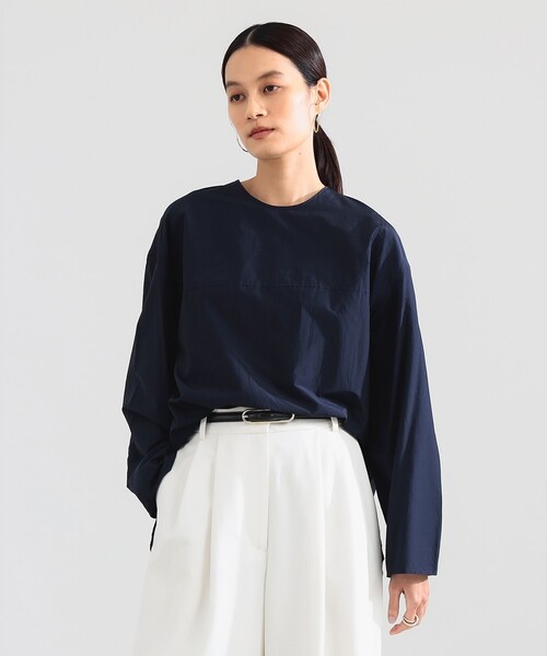 Demi-Luxe BEAMS（デミルクス ビームス）の「コットン ナイロン ヨーク切り替え プルオーバー（シャツ/ブラウス・レディース・ネイビー/ブラウン系その他2・ONE SIZE）」の2枚目の写真