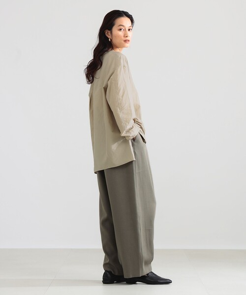 Demi-Luxe BEAMS（デミルクス ビームス）の「コットン ナイロン ヨーク切り替え プルオーバー（シャツ/ブラウス・レディース・ネイビー/ブラウン系その他2・ONE SIZE）」の13枚目の写真