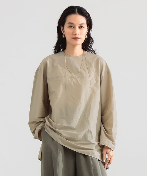 Demi-Luxe BEAMS（デミルクス ビームス）の「コットン ナイロン ヨーク切り替え プルオーバー（シャツ/ブラウス・レディース・ネイビー/ブラウン系その他2・ONE SIZE）」の3枚目の写真