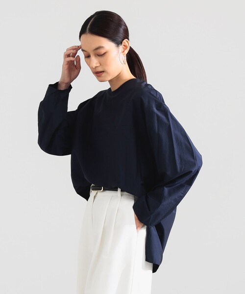 Demi-Luxe BEAMS（デミルクス ビームス）の「コットン ナイロン ヨーク切り替え プルオーバー（シャツ/ブラウス・レディース・ネイビー/ブラウン系その他2・ONE SIZE）」の6枚目の写真