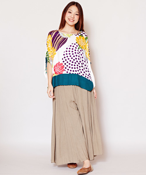 チャイハネ（チャイハネ）の「【チャイハネ】yul 無地シンプルワイドパンツ（その他パンツ・レディース・ベージュ/ターコイズブルー/ブラック/ブルー/グリーン/イエロー/ミント/ピンク/カーキ・FREE）」の10枚目の写真