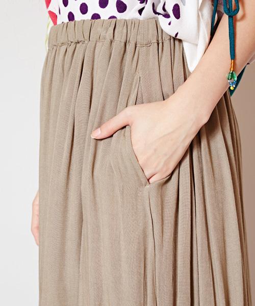 チャイハネ（チャイハネ）の「【チャイハネ】yul 無地シンプルワイドパンツ（その他パンツ・レディース・ベージュ/ターコイズブルー/ブラック/ブルー/グリーン/イエロー/ミント/ピンク/カーキ・FREE）」の11枚目の写真