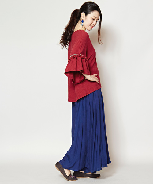 チャイハネ（チャイハネ）の「【チャイハネ】yul 無地シンプルワイドパンツ（その他パンツ・レディース・ベージュ/ターコイズブルー/ブラック/ブルー/グリーン/イエロー/ミント/ピンク/カーキ・FREE）」の15枚目の写真