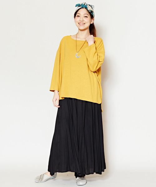 チャイハネ（チャイハネ）の「【チャイハネ】yul 無地シンプルワイドパンツ（その他パンツ・レディース・ベージュ/ターコイズブルー/ブラック/ブルー/グリーン/イエロー/ミント/ピンク/カーキ・FREE）」の16枚目の写真