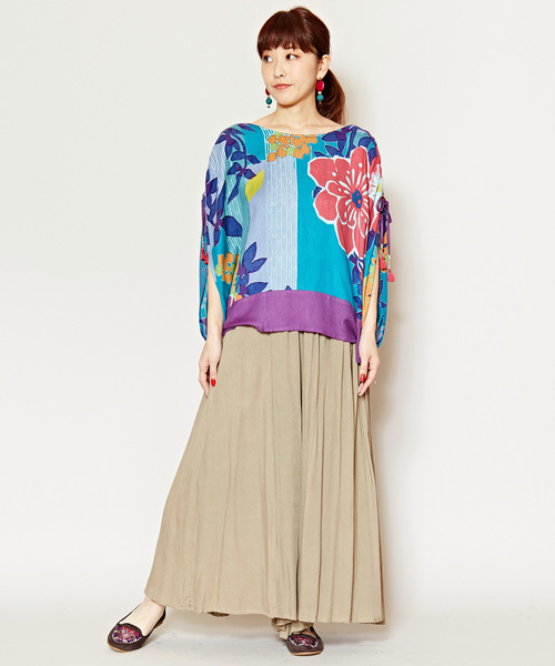 チャイハネ（チャイハネ）の「【チャイハネ】yul 無地シンプルワイドパンツ（その他パンツ・レディース・ベージュ/ターコイズブルー/ブラック/ブルー/グリーン/イエロー/ミント/ピンク/カーキ・FREE）」の19枚目の写真