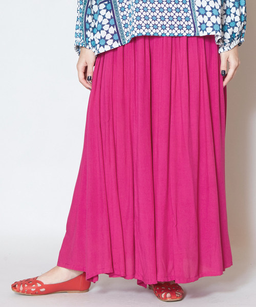 チャイハネ（チャイハネ）の「【チャイハネ】yul 無地シンプルワイドパンツ（その他パンツ・レディース・ベージュ/ターコイズブルー/ブラック/ブルー/グリーン/イエロー/ミント/ピンク/カーキ・FREE）」の9枚目の写真