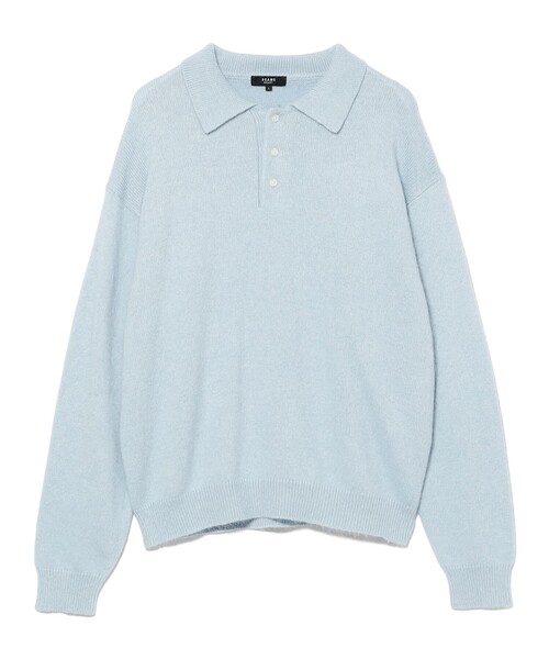 BEAMS HEART(ビームスハート)の「アンゴラ混 シャギー ニットポロシャツ(ニット/セーター・メンズ・サックスブルー/イエロー・LARGE/SMALL/MEDIUM)」の2枚目の写真