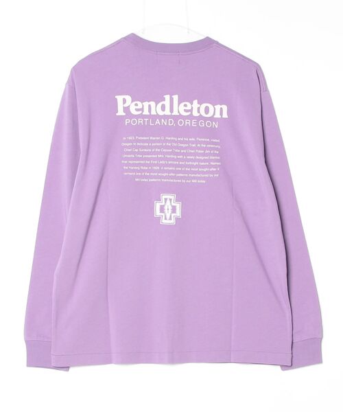 PENDLETON（ペンドルトン）の「ドライタッチコットン バックプリント×刺繍ロングスリーブTシャツ（Tシャツ/カットソー・メンズ・オフホワイト/ローズ/ライラック/ブラック・SMALL/X-LARGE/MEDIUM/LARGE）」の5枚目の写真
