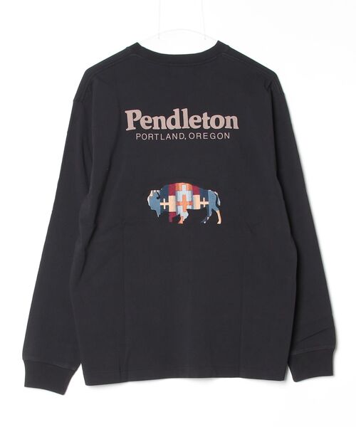 PENDLETON（ペンドルトン）の「ドライタッチコットン バックプリント×刺繍ロングスリーブTシャツ（Tシャツ/カットソー・メンズ・オフホワイト/ローズ/ライラック/ブラック・SMALL/X-LARGE/MEDIUM/LARGE）」の6枚目の写真