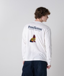 PENDLETON（ペンドルトン）の「ドライタッチコットン バックプリント×刺繍ロングスリーブTシャツ（Tシャツ/カットソー）」