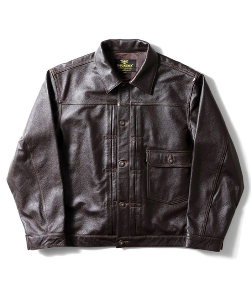 HOUSTON ヒューストン カウレザー　スポーツジャケット HOUSTON ヒューストン COW LEATHER TRACK JACKET カウレザー トラック
