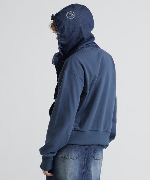 AVIREX(アヴィレックス)の「《NAVAL COLLECTION》DENIM COMBI PARKA(パーカー・レディース・ネイビー/グレー/ブラック・M/S)」の3枚目の写真