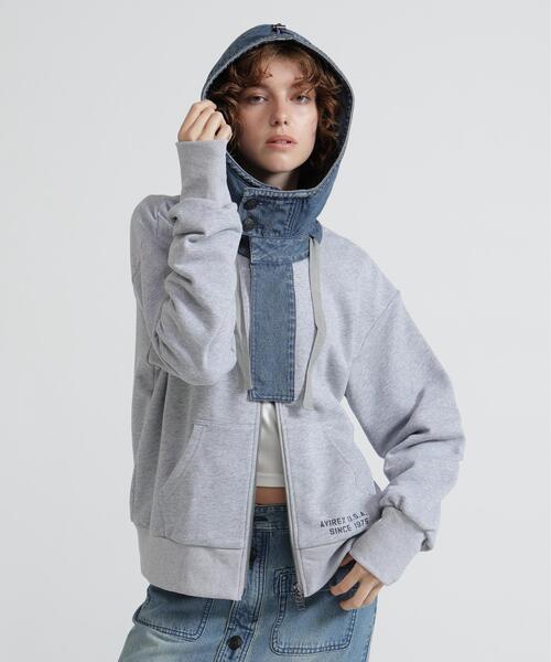AVIREX(アヴィレックス)の「《NAVAL COLLECTION》DENIM COMBI PARKA(パーカー・レディース・ネイビー/グレー/ブラック・M/S)」の10枚目の写真