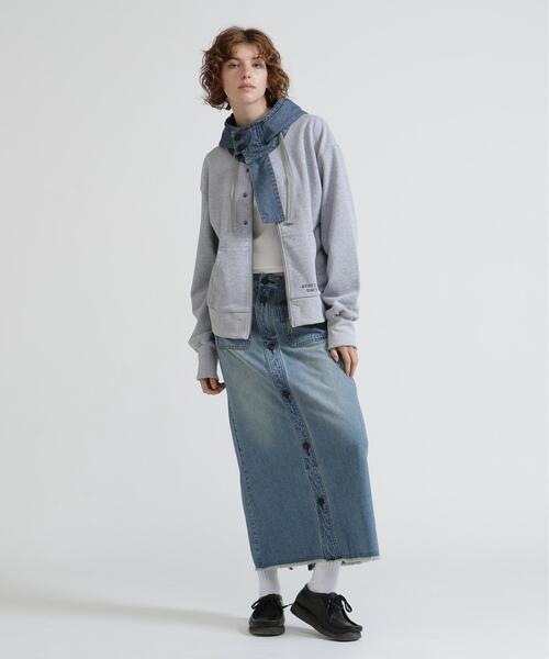 AVIREX(アヴィレックス)の「《NAVAL COLLECTION》DENIM COMBI PARKA(パーカー・レディース・ネイビー/グレー/ブラック・M/S)」の14枚目の写真