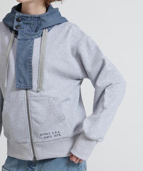 AVIREX(アヴィレックス)の「《NAVAL COLLECTION》DENIM COMBI PARKA(パーカー・レディース・ネイビー/グレー/ブラック・M/S)」の20枚目の写真