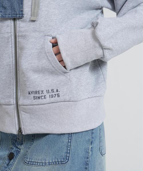 AVIREX(アヴィレックス)の「《NAVAL COLLECTION》DENIM COMBI PARKA(パーカー・レディース・ネイビー/グレー/ブラック・M/S)」の21枚目の写真