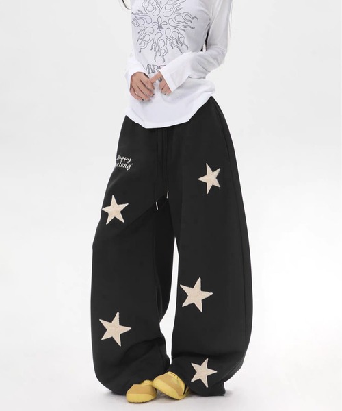 MAISON DE THERESE(メゾン ド テレーズ)の「ランダムスター ドローコード ゆったりシルエットパンツ(その他パンツ・レディース・Black/GRAY/Navy・M)」の2枚目の写真