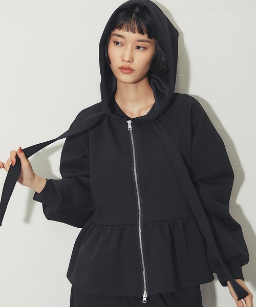 ANOTHER S(アナザーエス)の「[セットアップ対応】ポンチべプラムジャケット(ブルゾン・レディース・グレー/ブラック・FREE)」の15枚目の写真