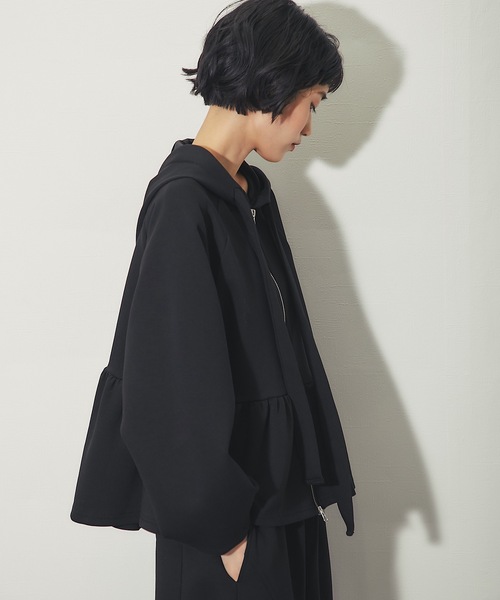 ANOTHER S(アナザーエス)の「[セットアップ対応】ポンチべプラムジャケット(ブルゾン・レディース・グレー/ブラック・FREE)」の14枚目の写真