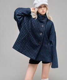 【26AW LOOK掲載品番】ビッグボタンアシメハーフコート